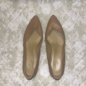 Tan Leather Flats Minimalist Design